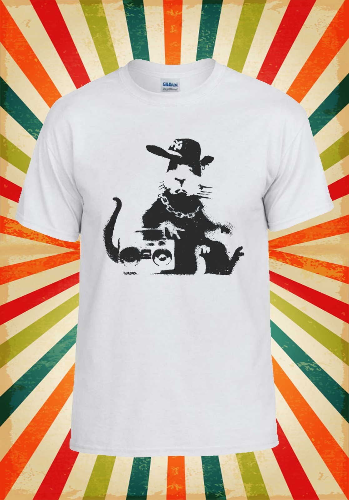 Banksy Geek Rat Gangster Ghetto Funny Men Women Vest Tank Top Unisex T Shirt 658