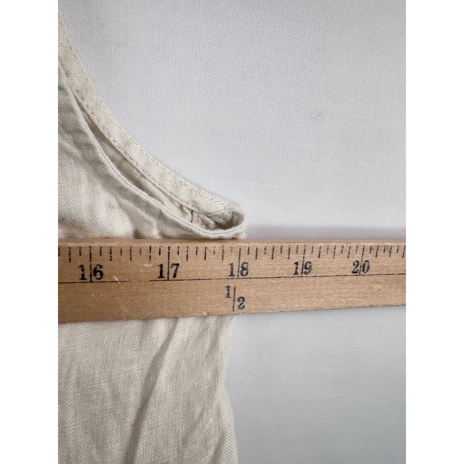 J.Crew Squareneck button-back top in linen relaxed loose money 90s sz M