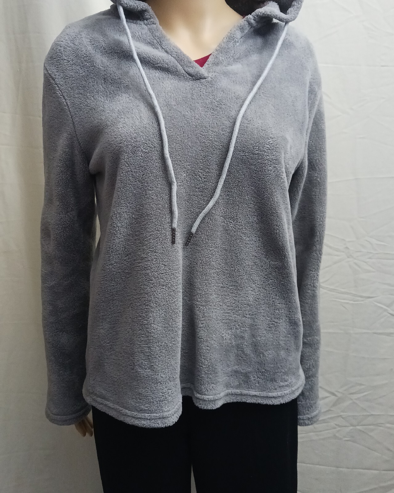 PJ Couture Hooded Sleepwear Women’s Medium Terry Cloth Gray Comfy EUC