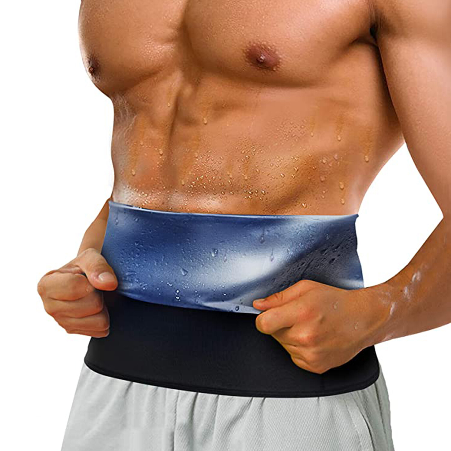 Men’s Heat Trapping Waist Sweat Body Shaper Compression Shapewear Trainer Belt
