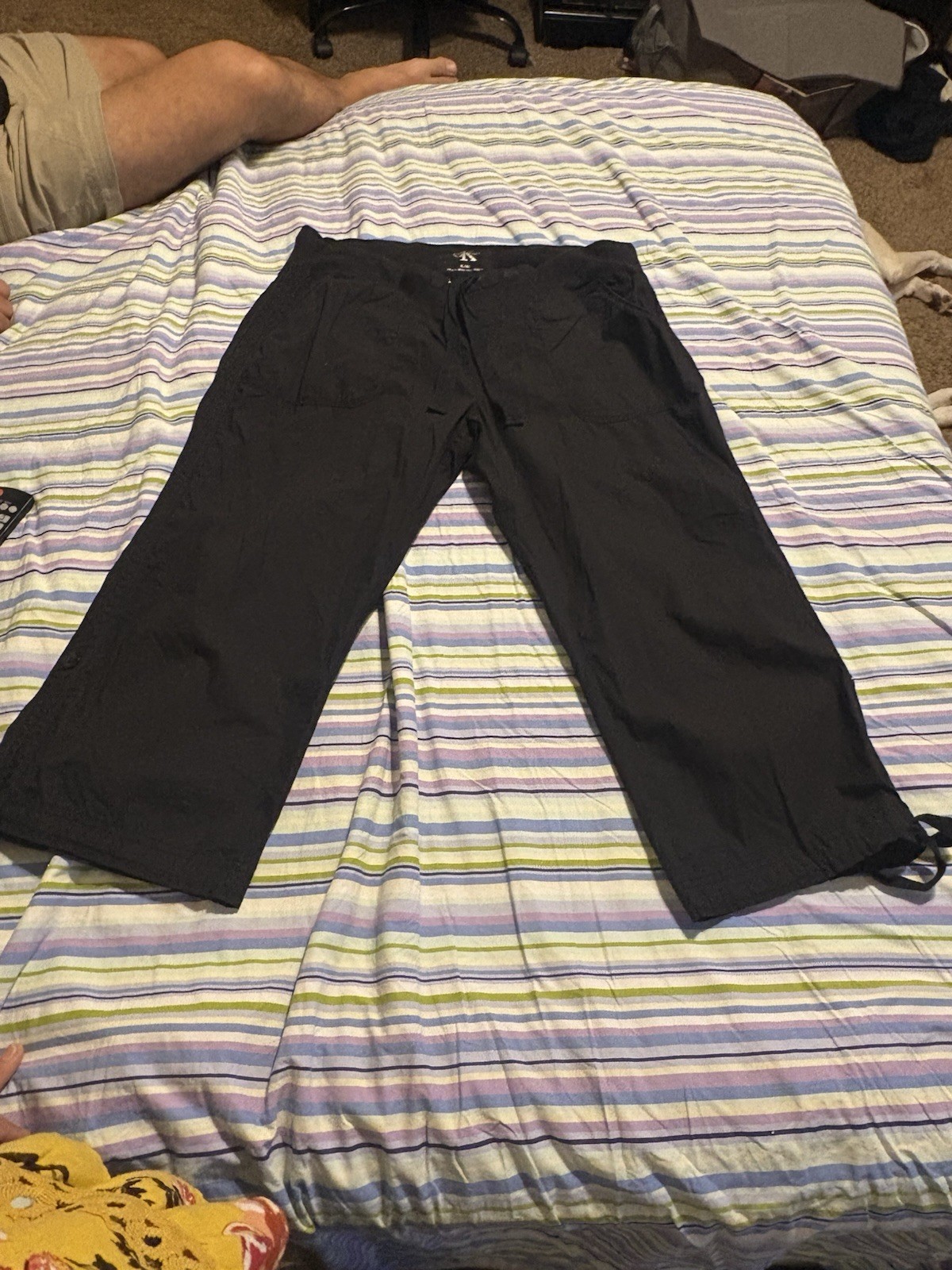 Calvin Klein Black Casual Pants XL Regular Fit Stretch Pockets(5-144)