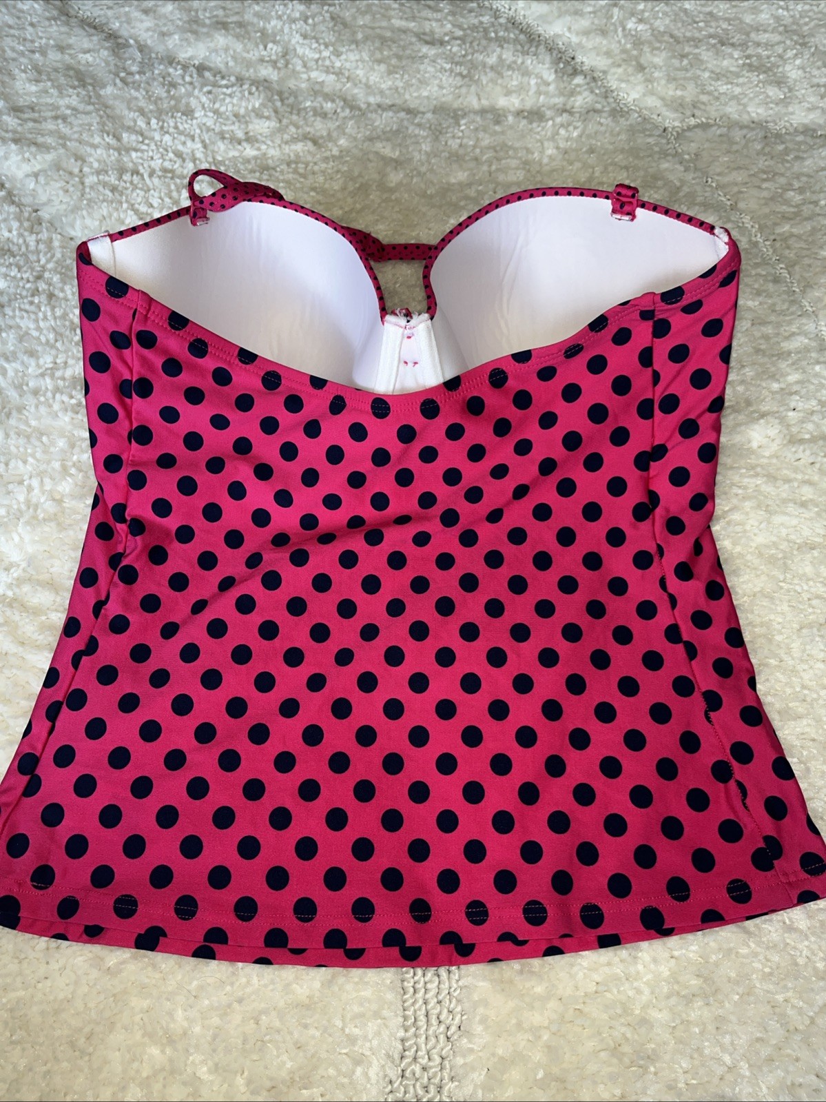 Ladies Floozie Frost French Navy Blue & Pink Spot Bikini Tankini 14 16 DD E
