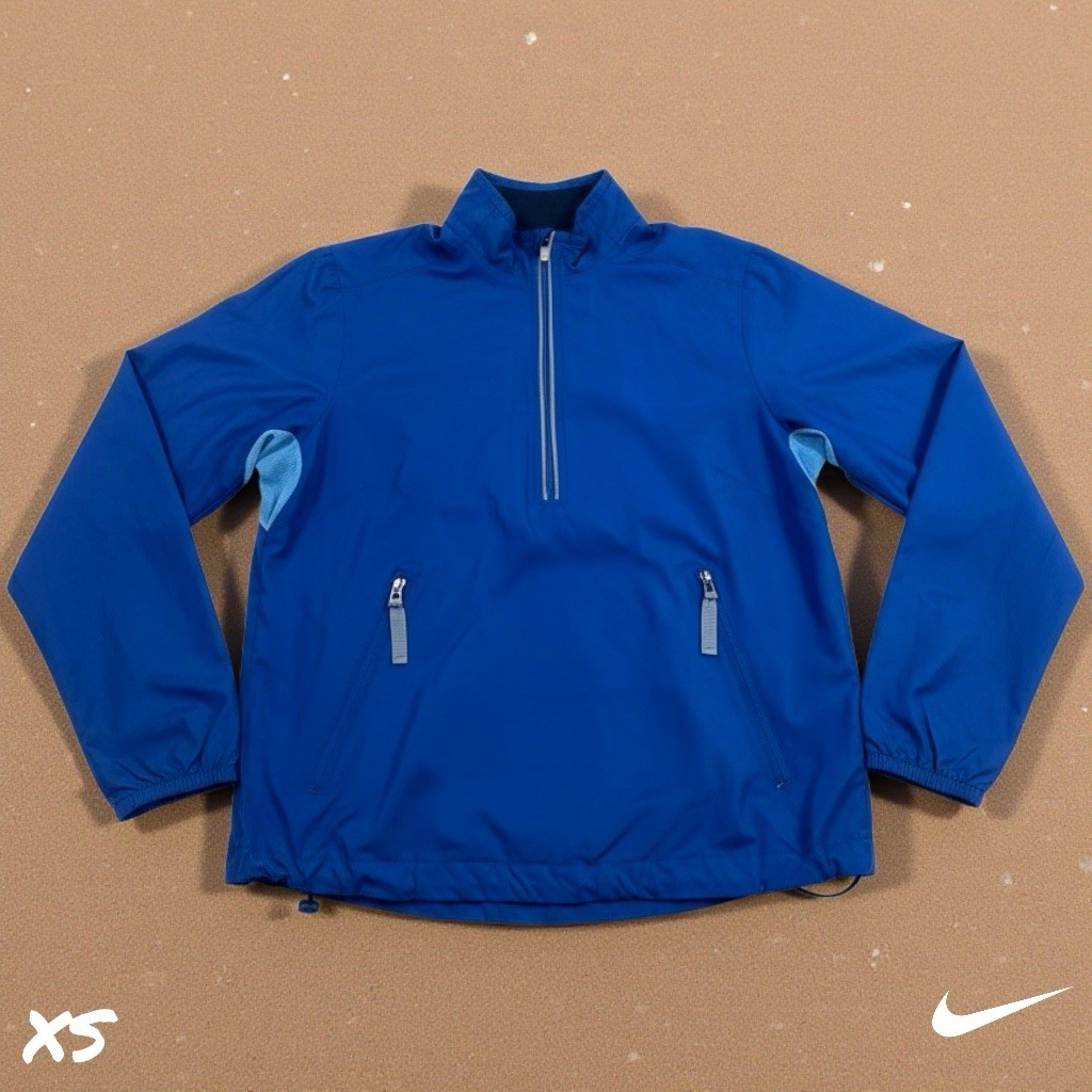 Nike Dri-FIT Pullover Jacket Blue Womens XS 1/2 Zip Lightweight Running