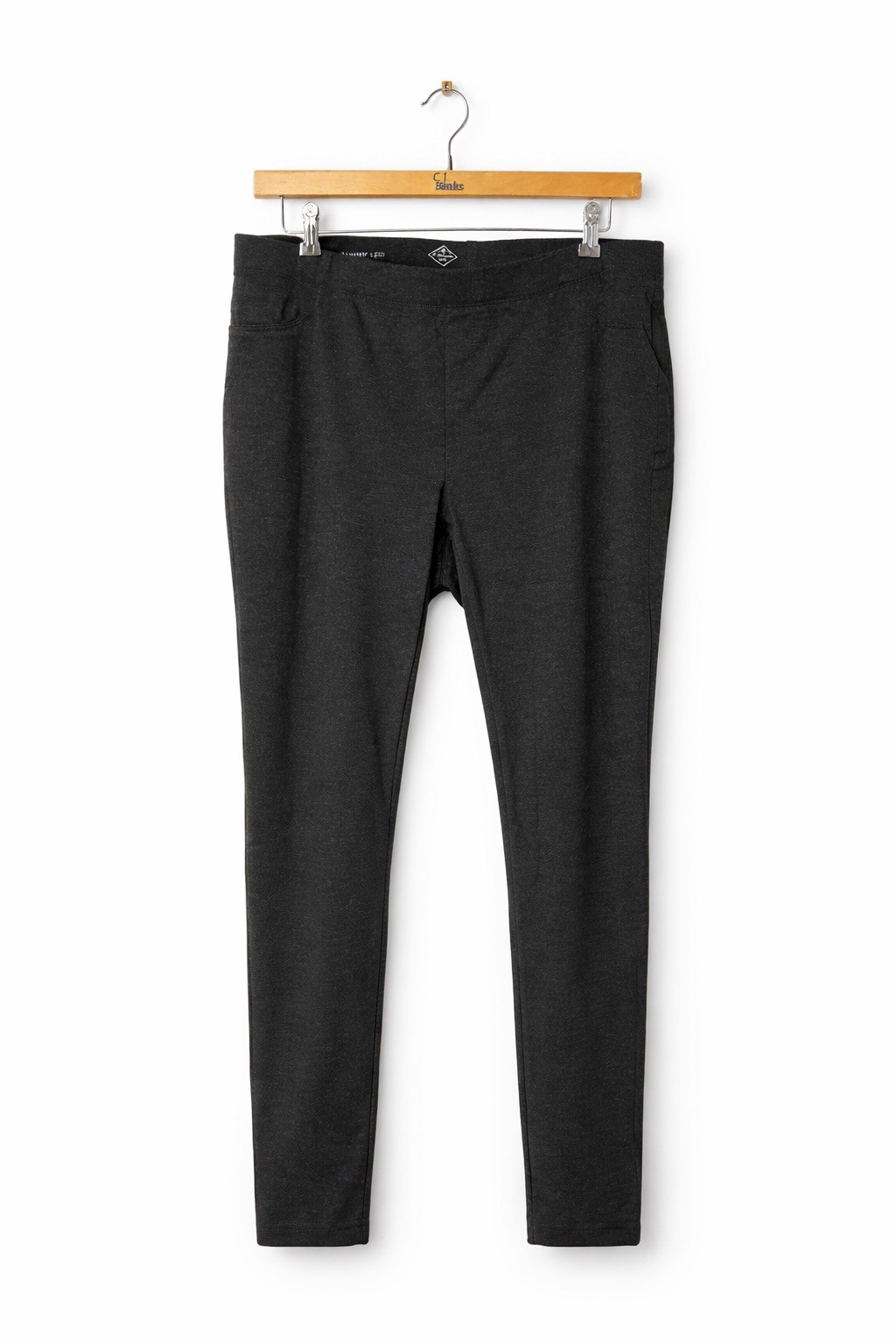 Women’s Skinny Leg Ponte Pants Dark Gray Stretch Pull On Size IX