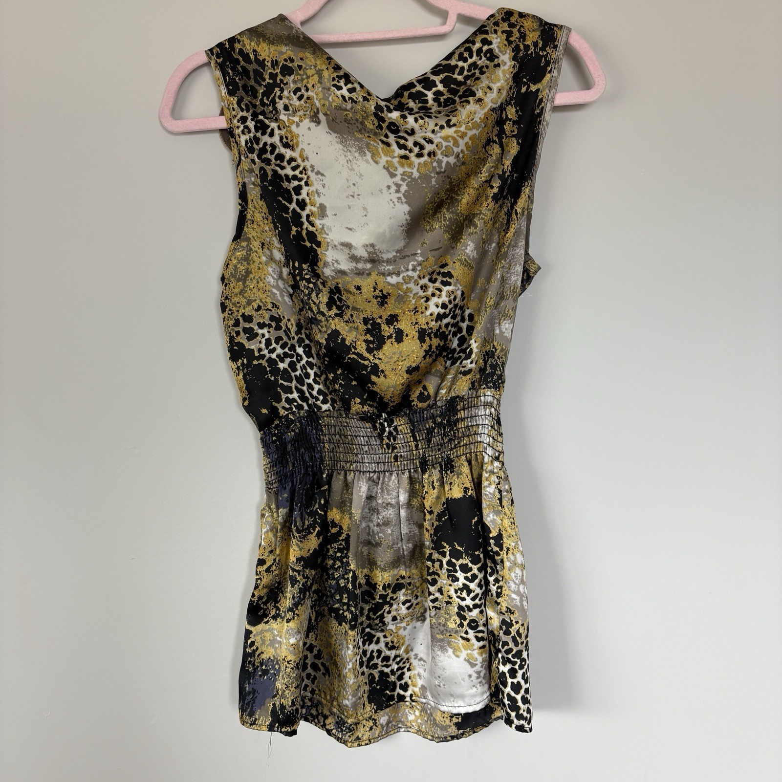 Daytrip Women’s Animal Print Cowl Neck Sleeveless Top