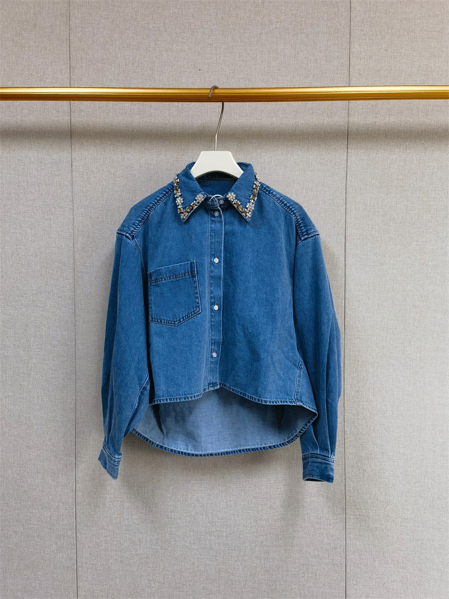 Sandro Women Diamond moulding Denim jacket Coats + Jeans trousers
