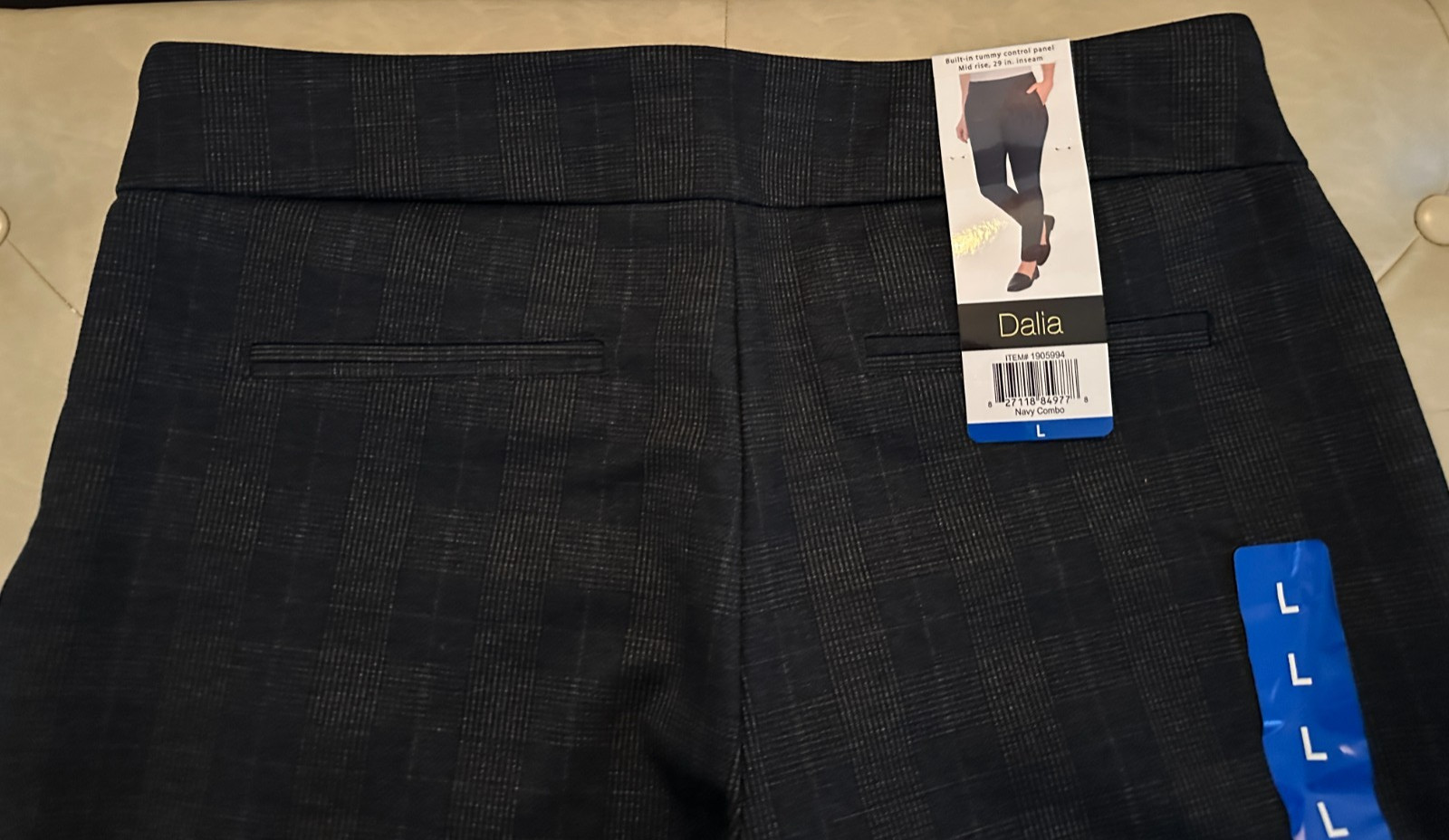 Dalia Women’s Pull-On Ponte Pant – Navy Combo – Large