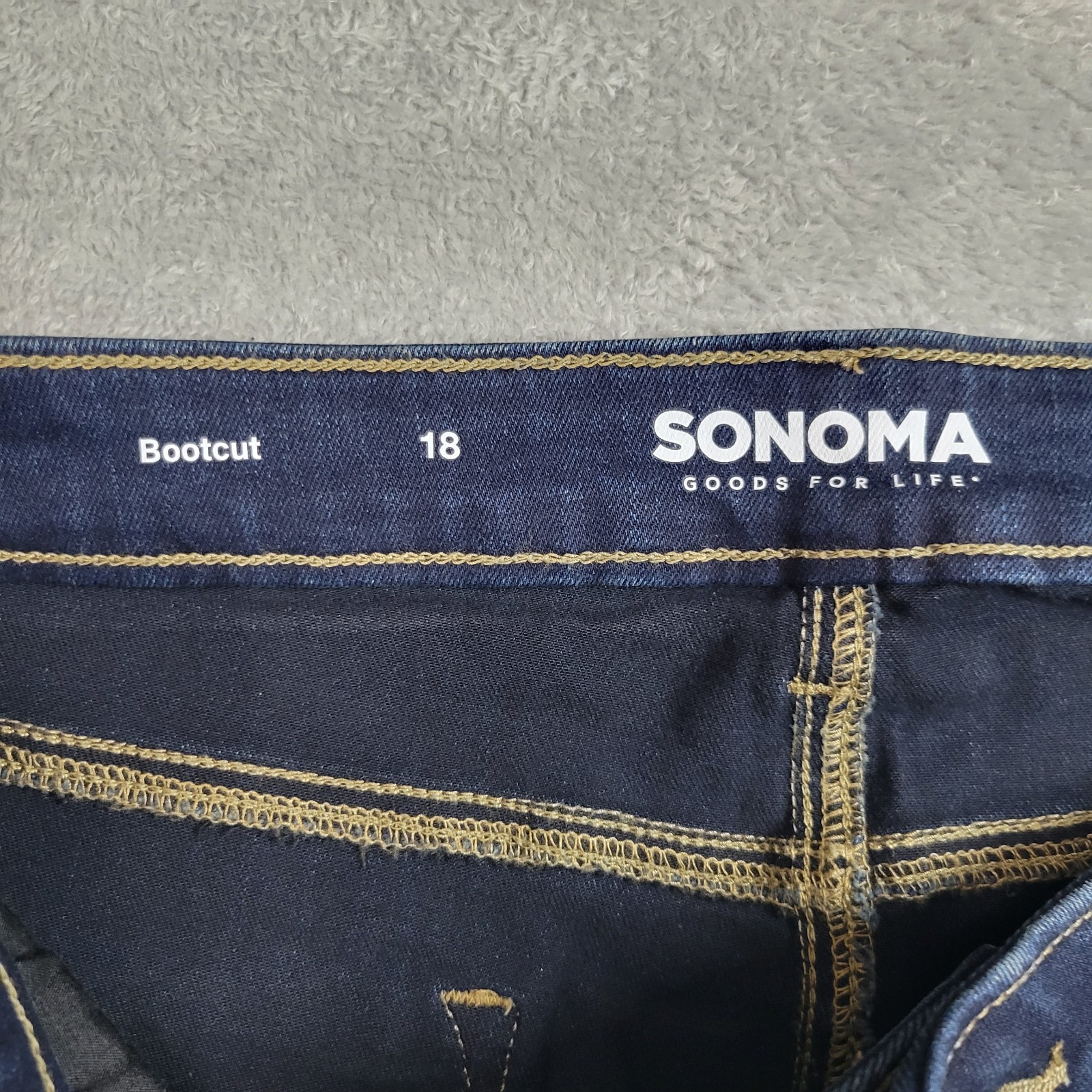 Sonoma Bootcut Jeans Womens 18 Dark Wash Mid Rise Stretch NWT Denim