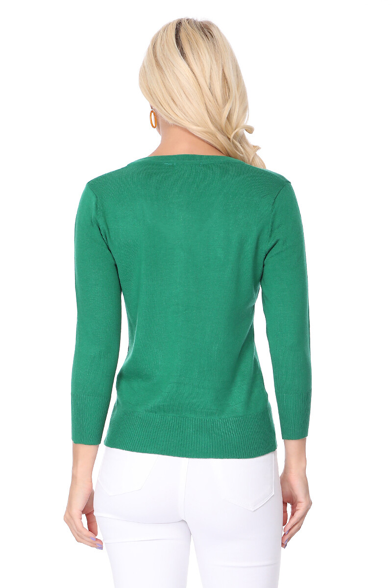 YEMAK Women’s 3/4 Sleeve V-Neck Button-Down Basic Sweater Cardigan CO078 (S-XL)