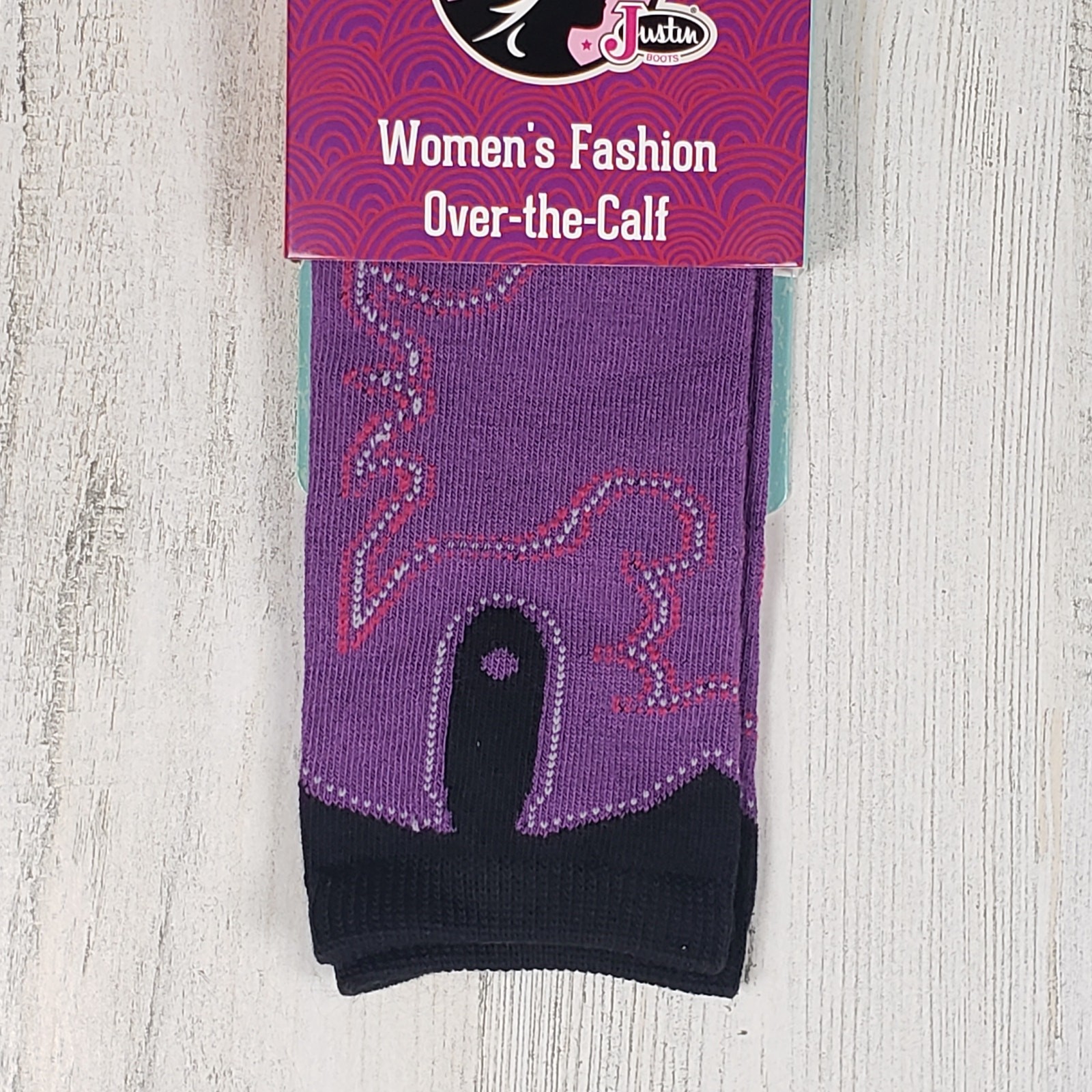 NWT Justin Boots Fashion Cushioned Sole Over The Calf Socks Women’s Size Small