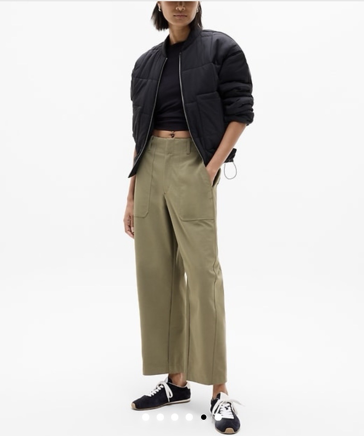 ATHLETA Skyline High rise Barrel Leg Utility Pant 12 Olive Branch #650012 NEW