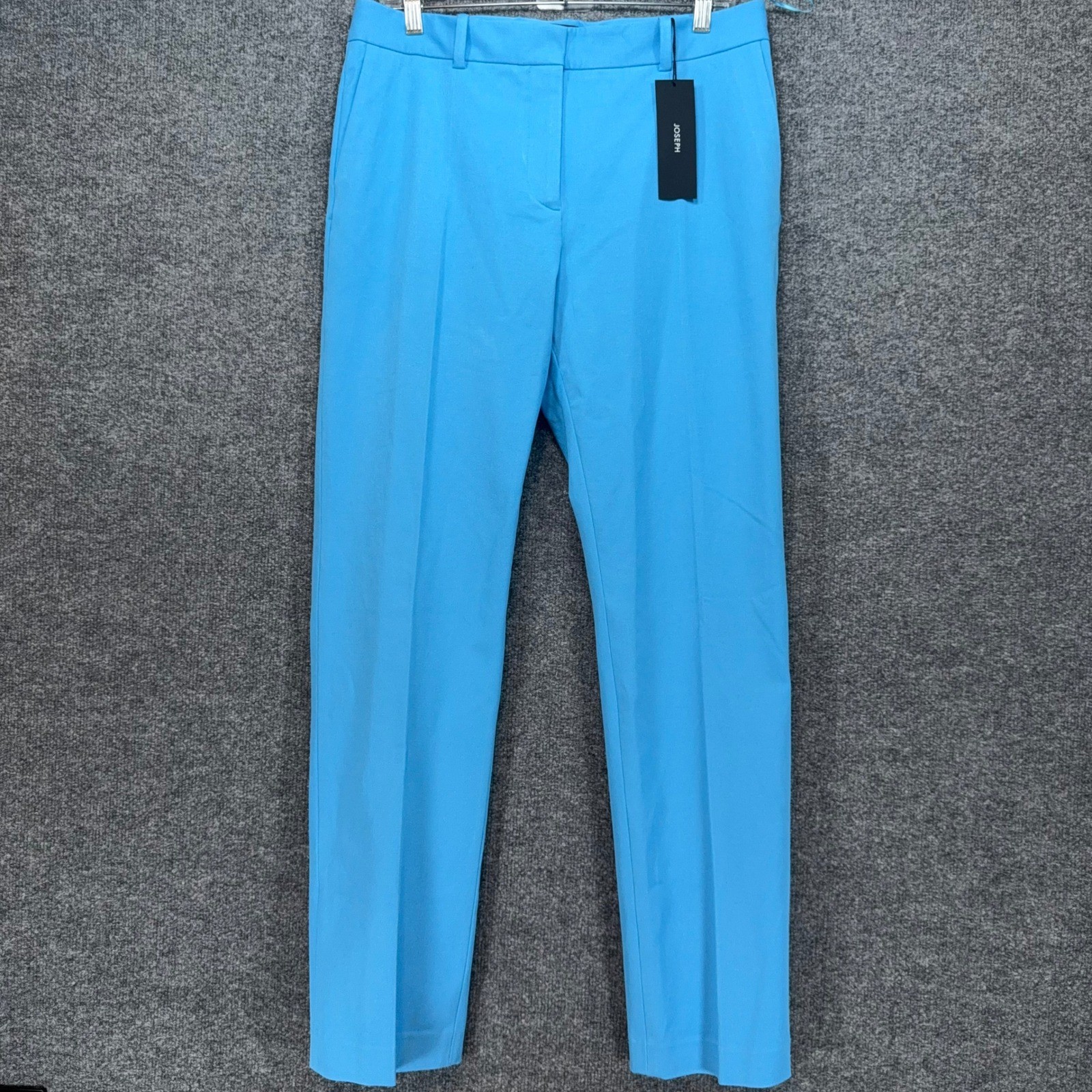 Joseph Coleman Long Pants Women 44 Blue Gabardine Stretch Tailored Slim NEW