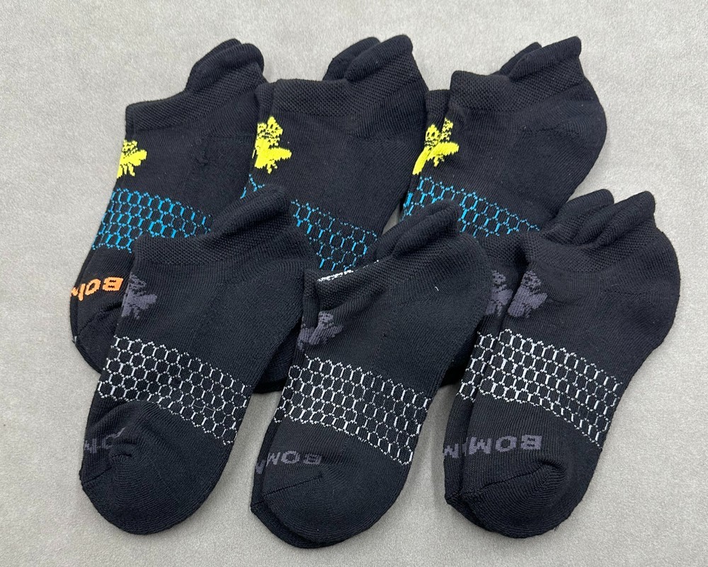 6 Pairs BOMBAS Women’s Honeycomb Cushioned Ankle Socks Everyday Size S 4-7.5