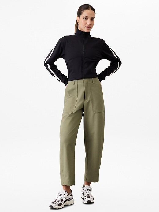 Athleta 8 Tall Skyline High Rise Barrel Leg Pant Olive Branch NEW! 650012