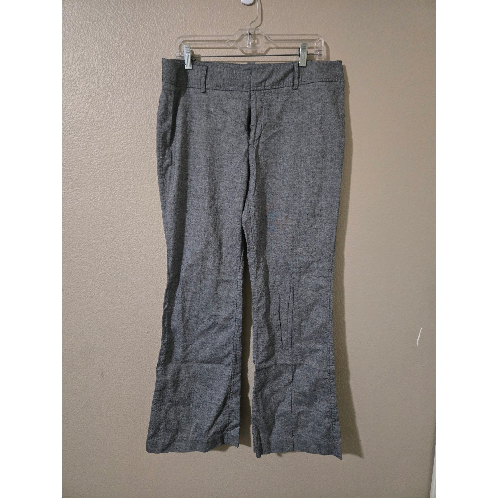Worthington Linen Boot cut Gray Dress Pants Womens 12 Trousers Business