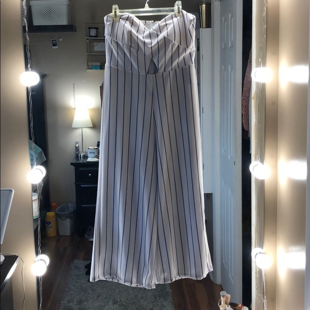 rue 21 clear strap pintripped dress XS
