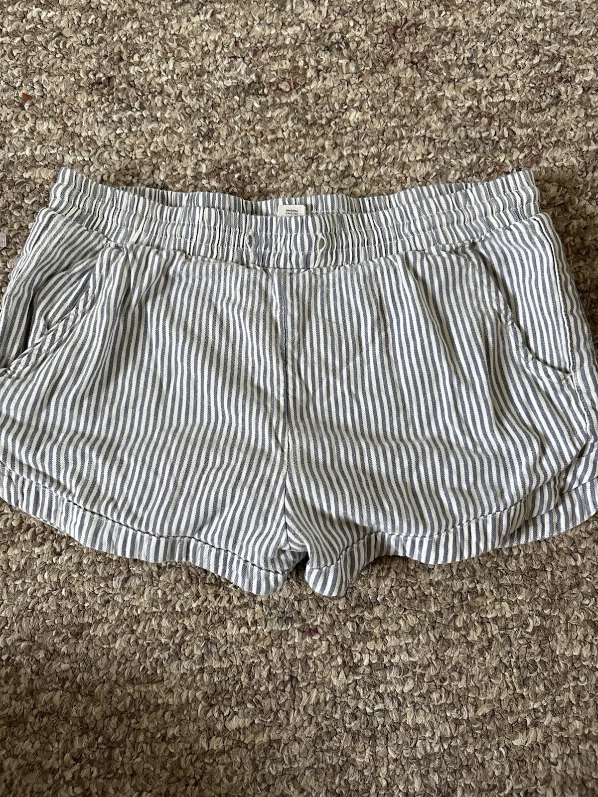 Billabong Women’s Blue/White Striped Cotton Twill Chino Shorts