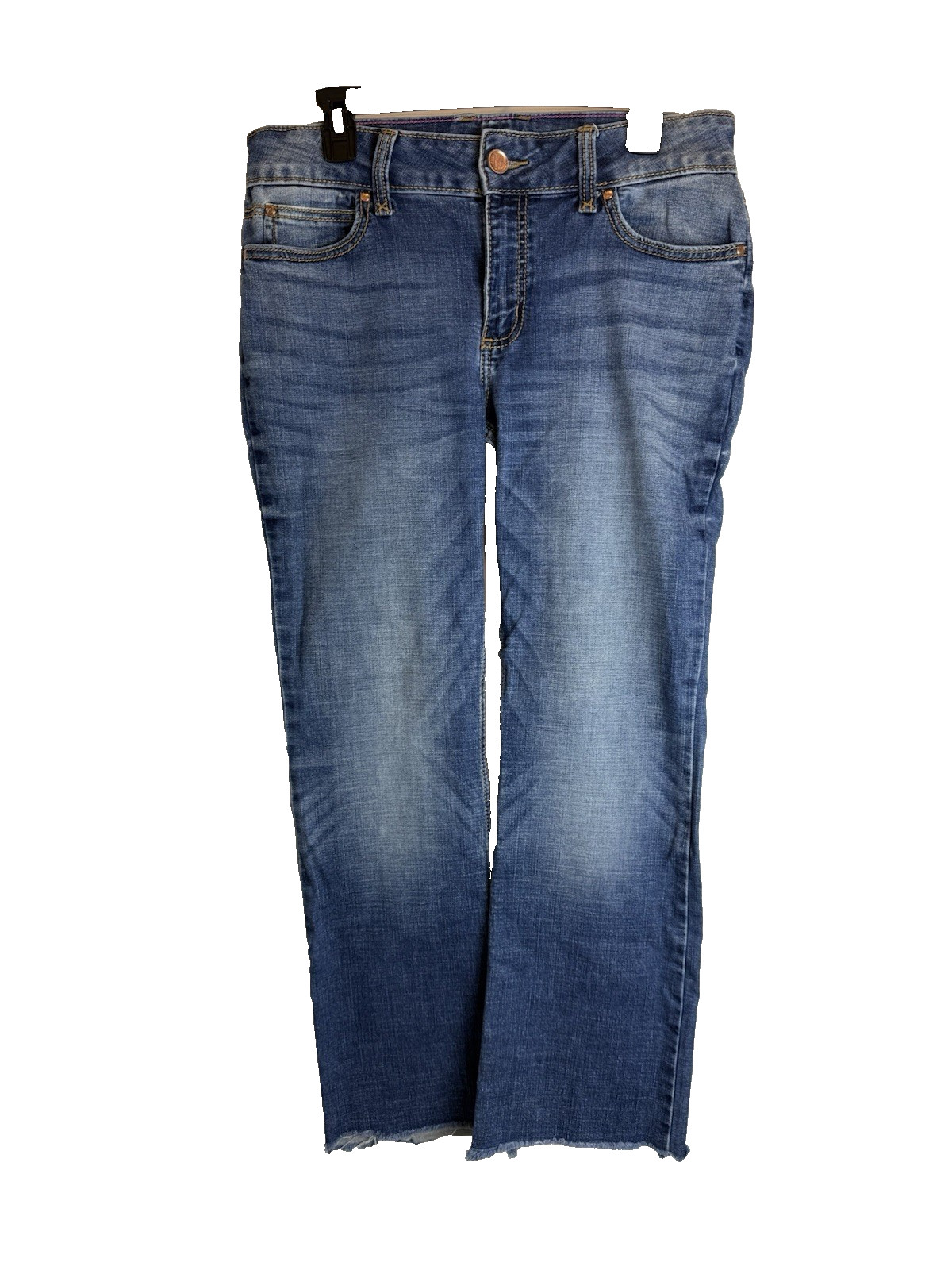 Wrangler Bootcut Jean Women Blue 31×32 Raw hem Whisker Distress Denim 0086