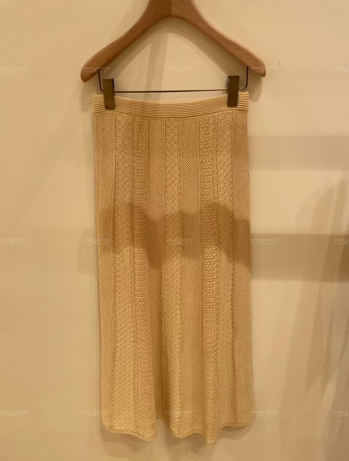 Sandro Hollow knit cardigan coat + skirt suit Women