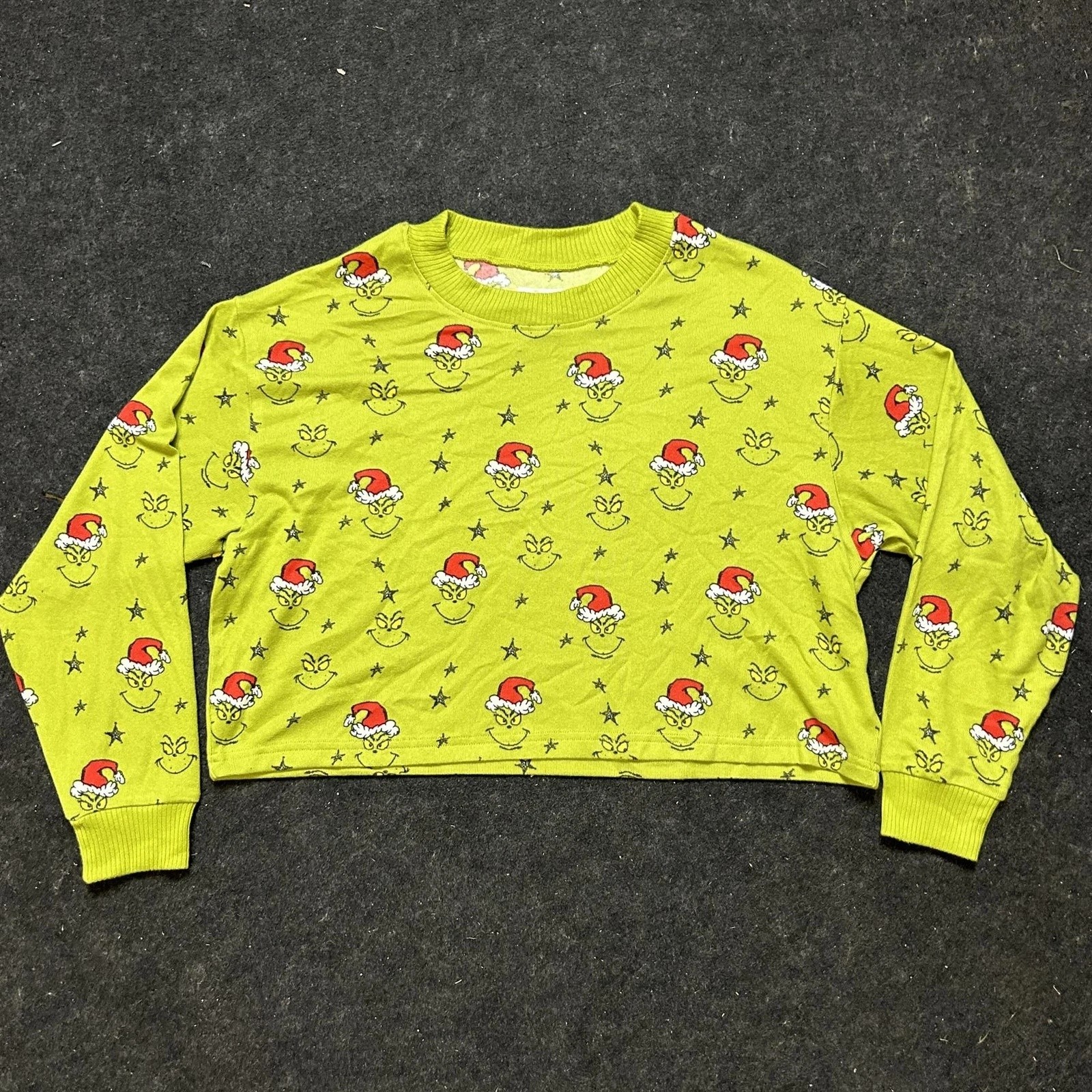 American Eagle Outfitters Shirt Womens Small, Green Grinch Christmas Long Sleeve
