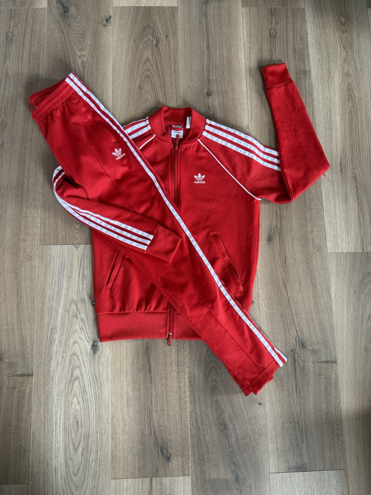 Adidas Women’s SST Tracksuit Set 4-6 Red Sweatshirt Originals Trefoil XS