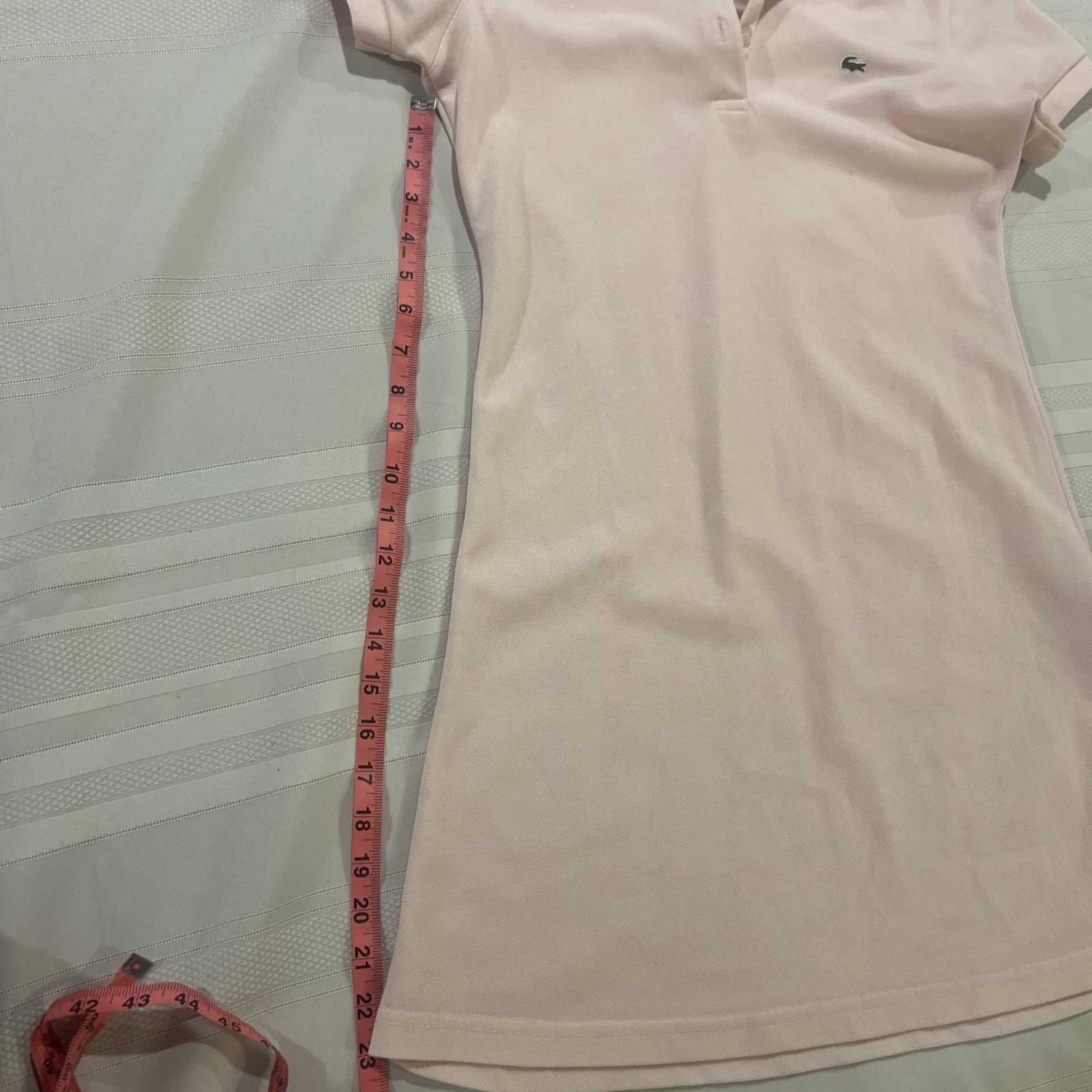 Lacoste Pique Polo Knit Dress Pale Pink 38 Preppy Old Money LACOSTE On Back!