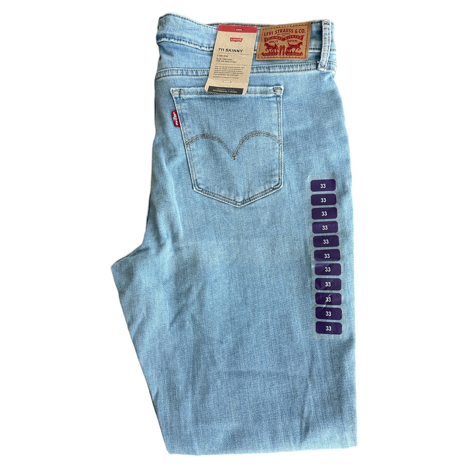 Levi’s Women’s 711 Mid Rise Stretch Skinny Jeans Size 16 W33 X L30