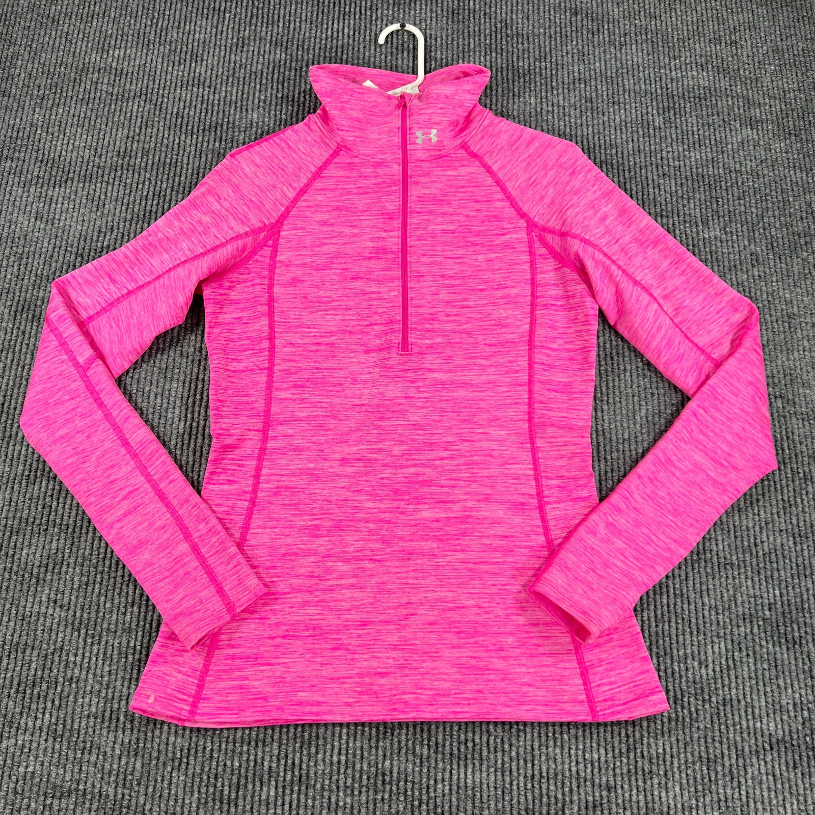 Under Armour Shirt Pullover Womens Medium Pink Cold Gear Long Sleeve 1/2 Zip