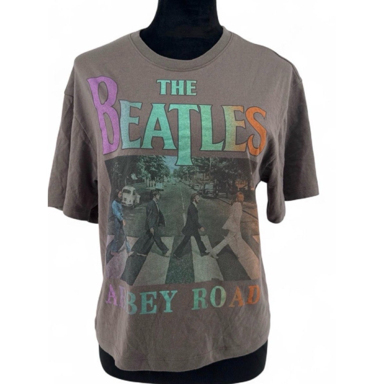 The Beatles Crewneck Tee with Logo Print