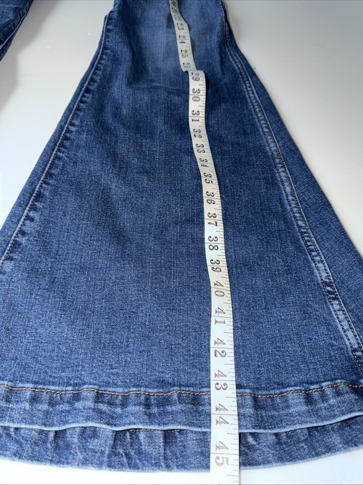Wrangler High Rise Flare Jeans Womens 31×36 Blue Denim Bell Bottom 11MPFKP