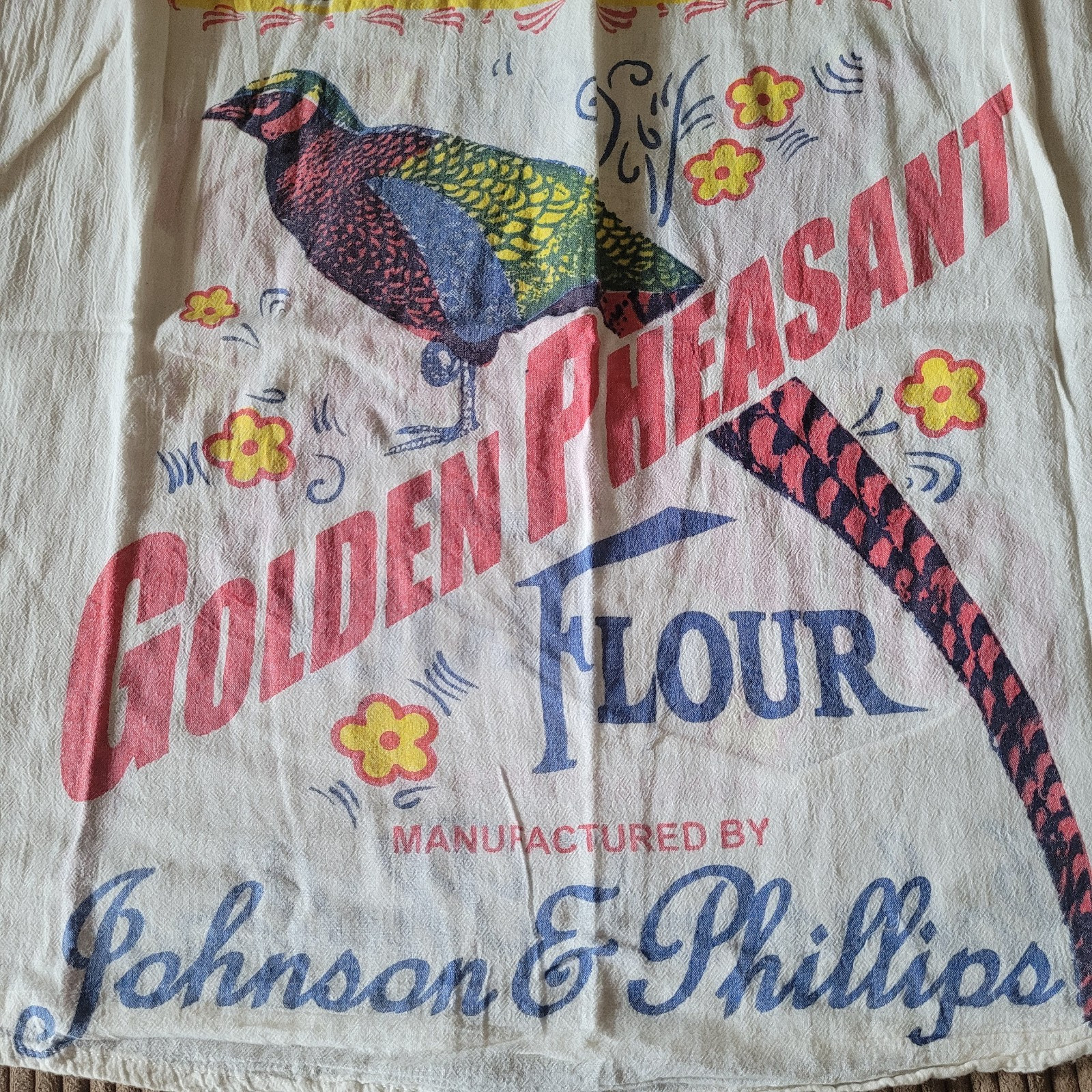 Flour Sack Dress Pheasant Vintage Look Feed Sack Garden Hippie Boho One Size