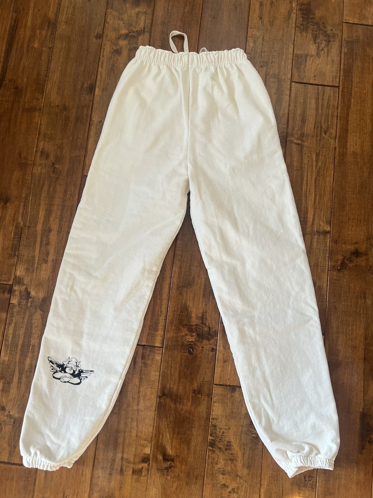 BOYS LIE If you LOVE me, LET ME GO Ivory Cream SWEATPANTS Joggers Fleece