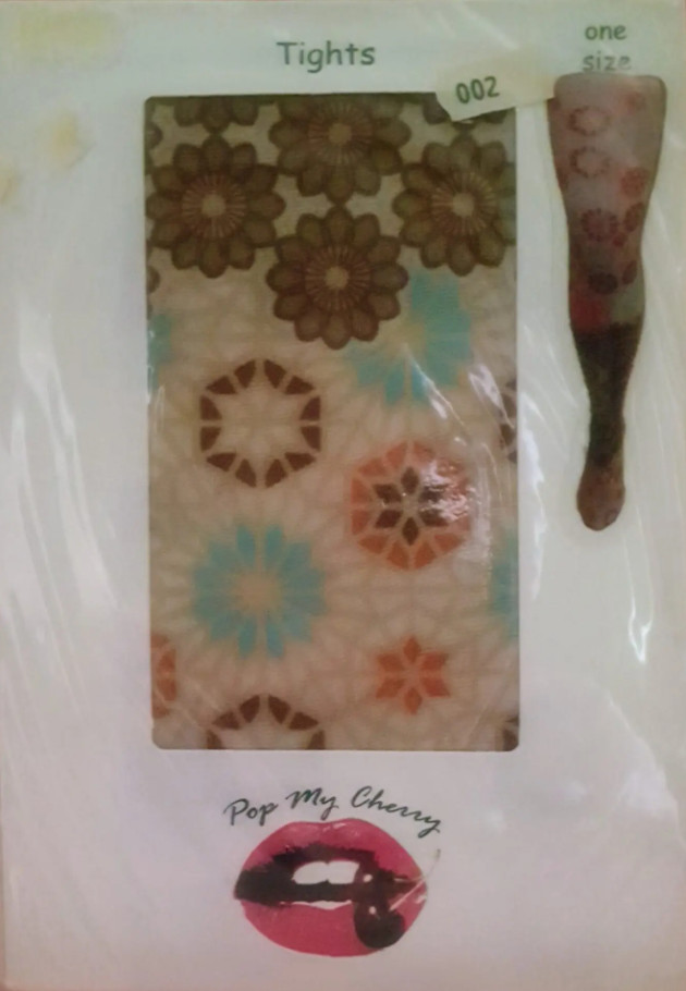 Vintage Pop My Cherry Geometric Hippie Tights