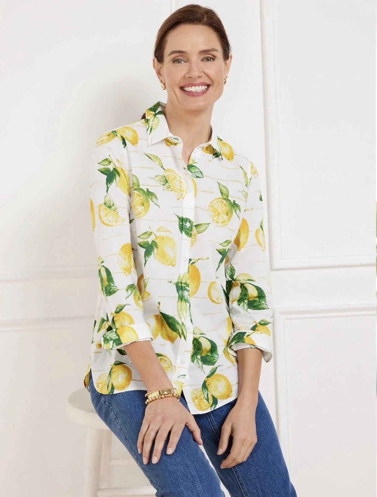 NWT $100 TALBOTS LUSCIOUS LEMON MODERN CLASSIC BLOUSE SIZE 2X