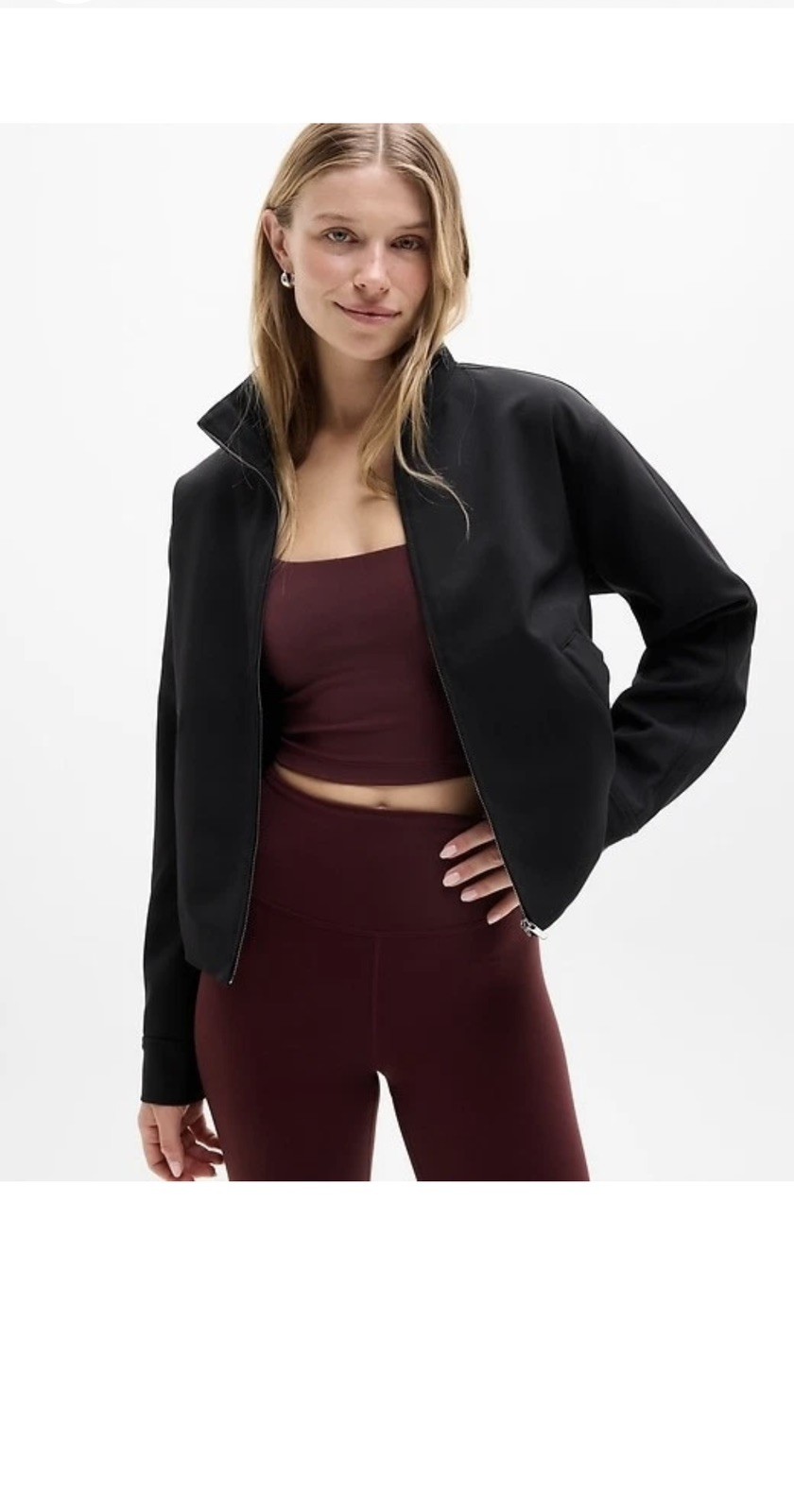 Athleta M Medium Endless Bomber Jacket 2.0 Black NEW!