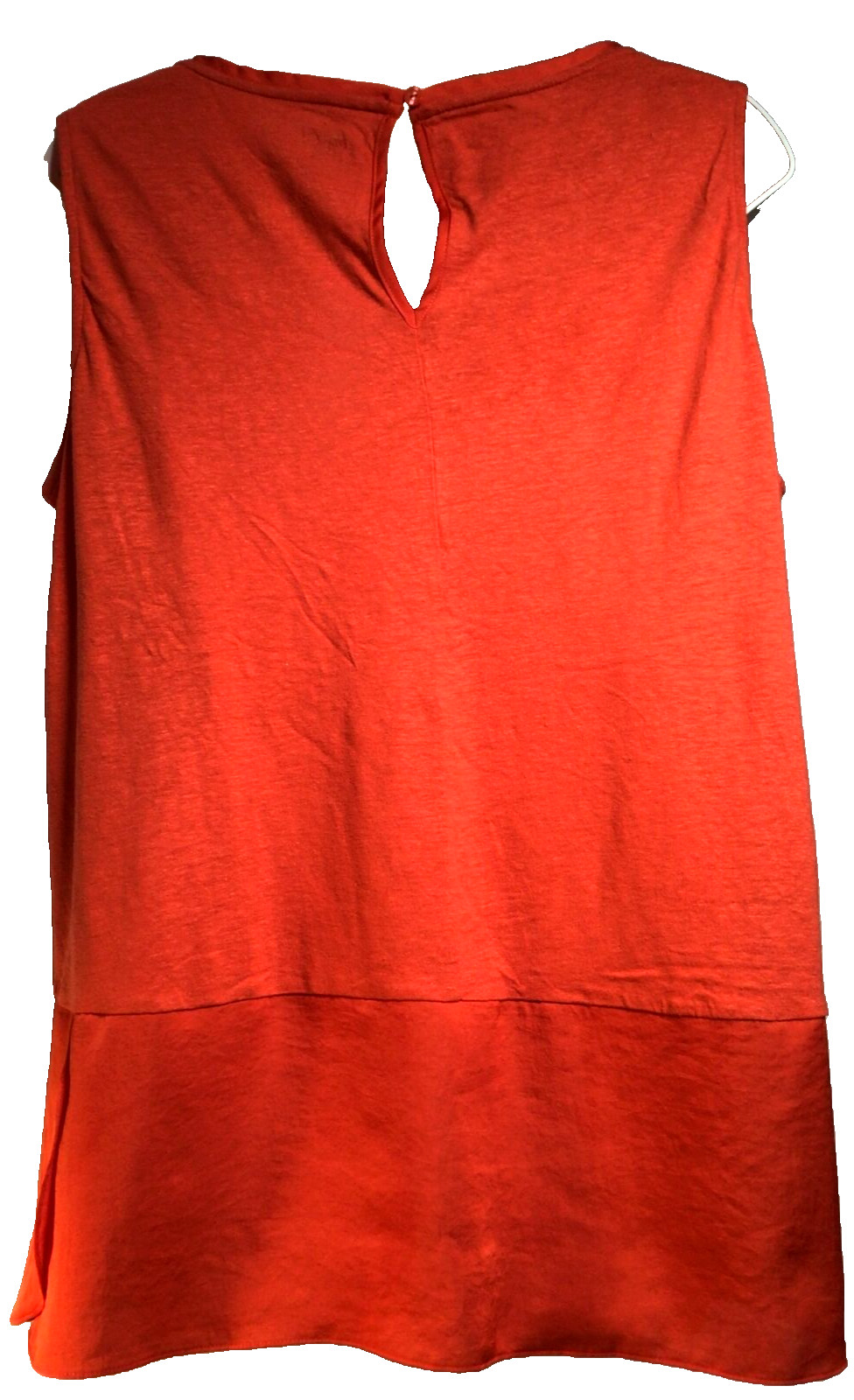 Women’s Size 2 (Large) CHICO Sleeveless Orange Shirt, NWT 55% Linen 45% Rayon