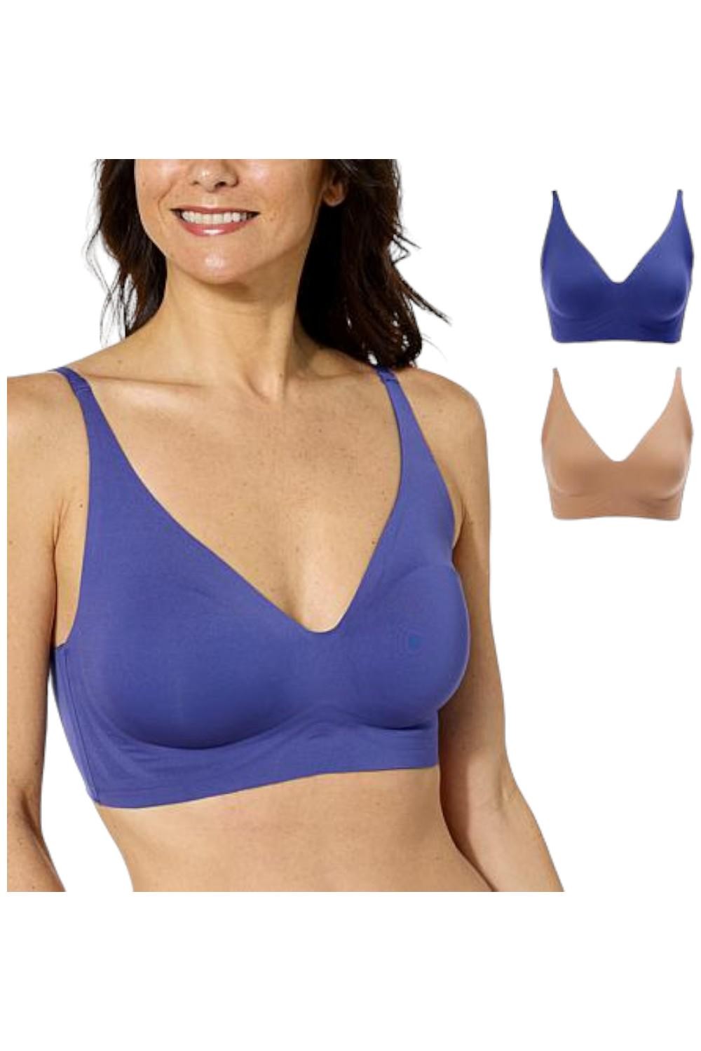 Rhonda Shear 2-pack Gel Bra without Back Closure Navy/Sienna