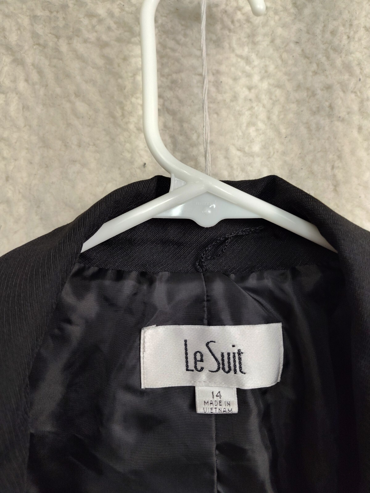 Le Suit Women Jacket 14 Black 100% Polyester Single Breasted Classic Fit Blazer