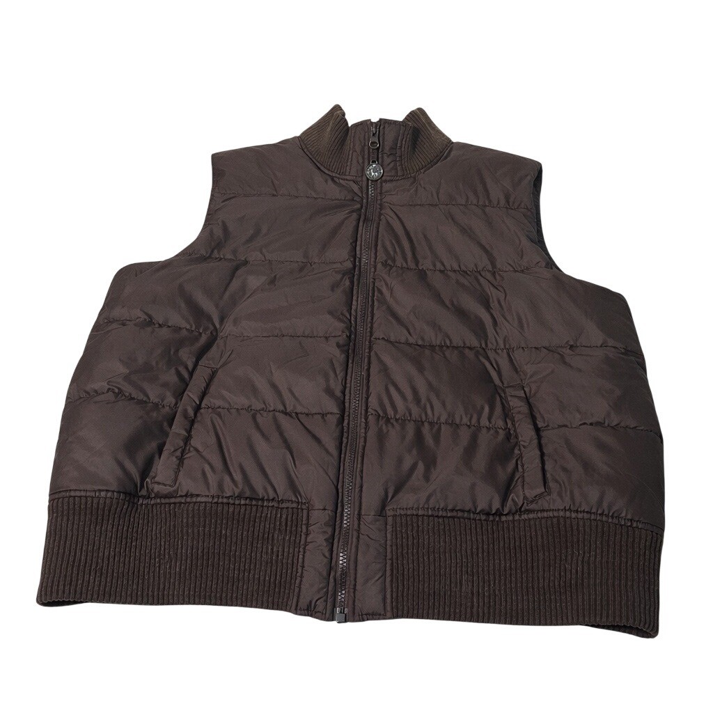 Old Navy Frost Free Puffer Vest women’s 2XL Brown Down Feather Fill Quilted Zip