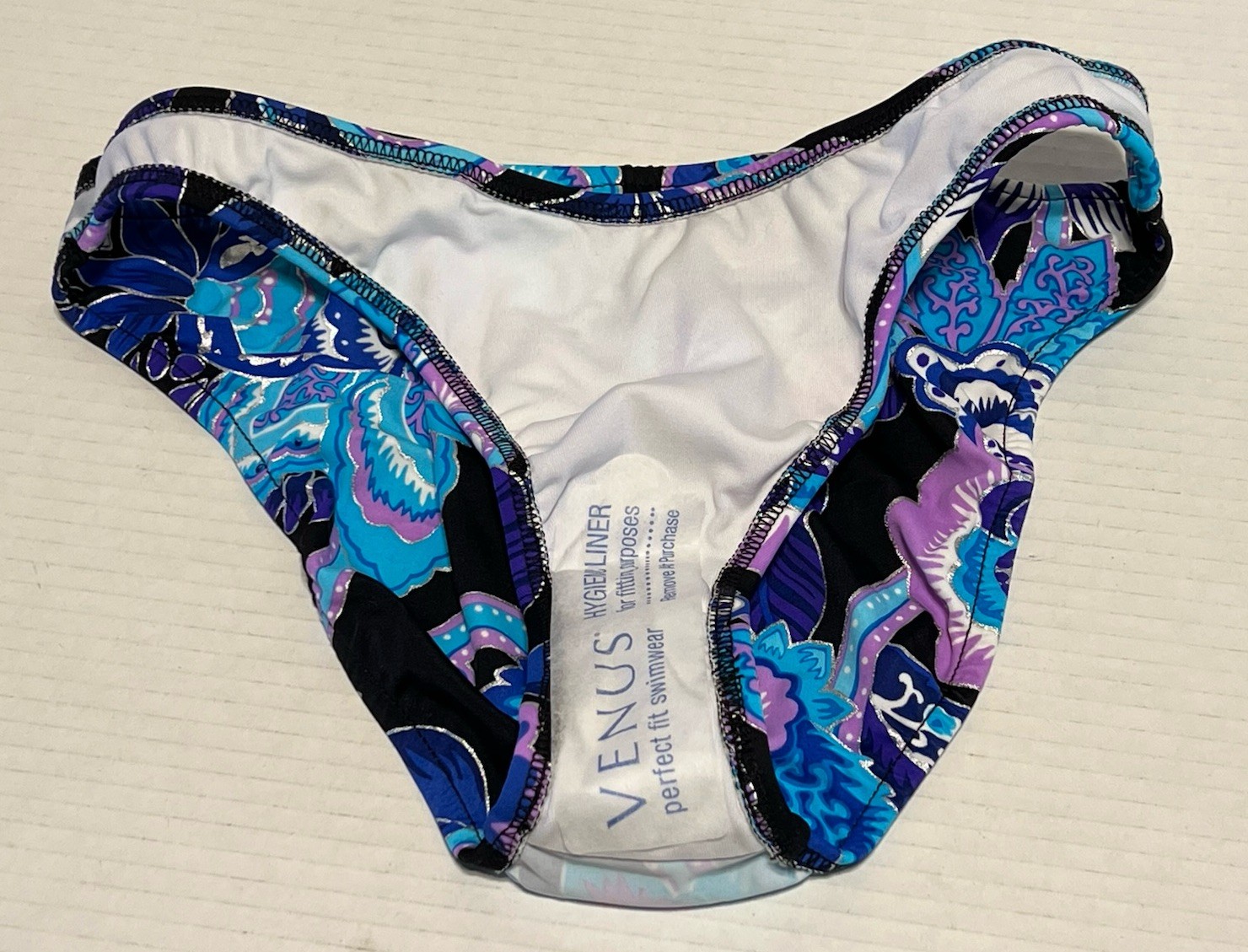 Venus Lot Of 2 Swimsuit Bikini Bottoms Size 8 Multi Color Floral Solid Navy New