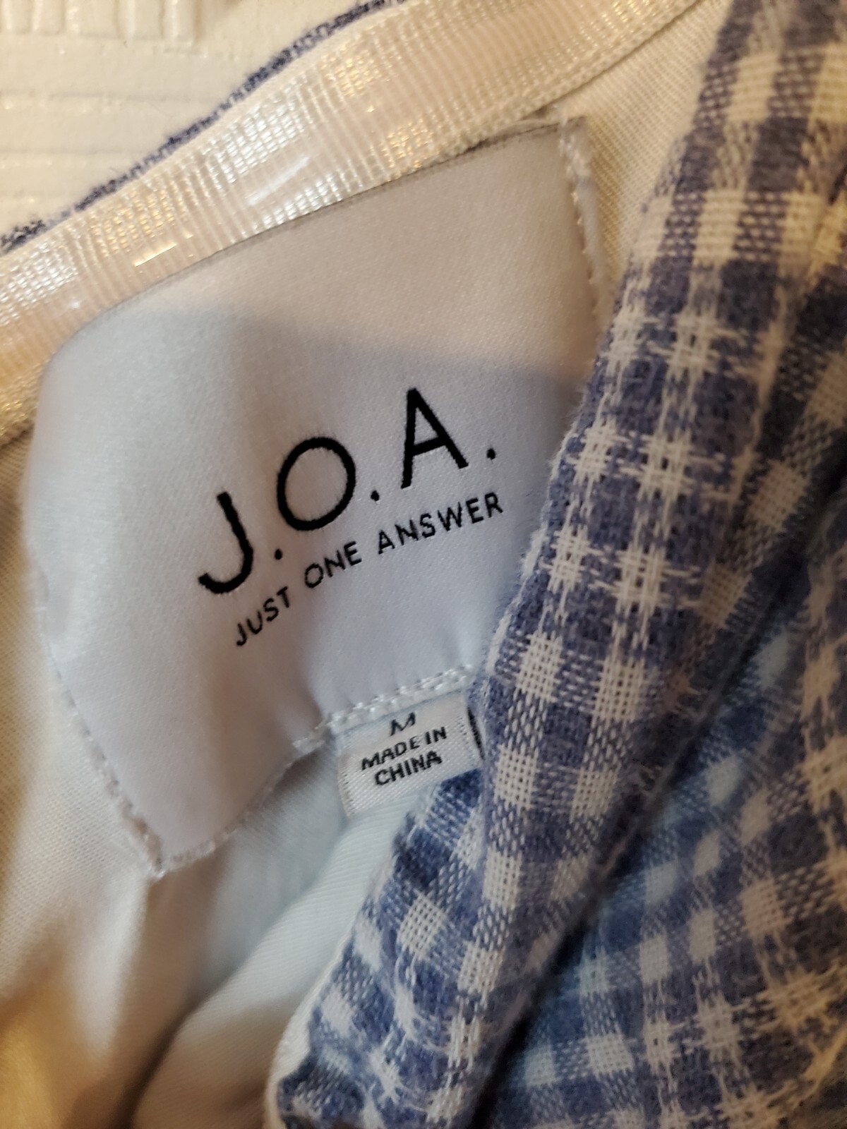 Anthropologie JOA White & Blue Off Shoulder Eyelet Swing Dress size M
