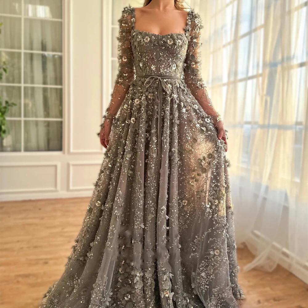 Line A Party Dress Black Ball Gown Luxurious Evening Gowns Gala Elegant Dresses