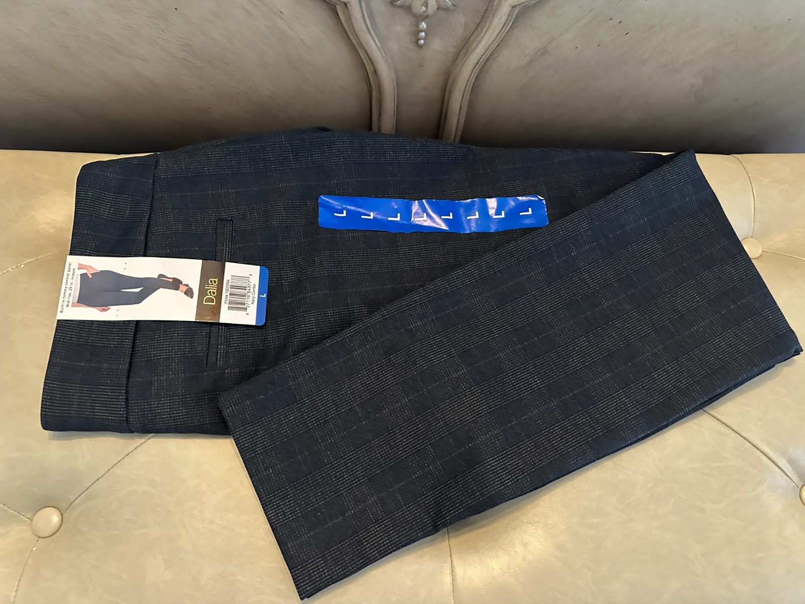 Dalia Women’s Pull-On Ponte Pant – Navy Combo – Large