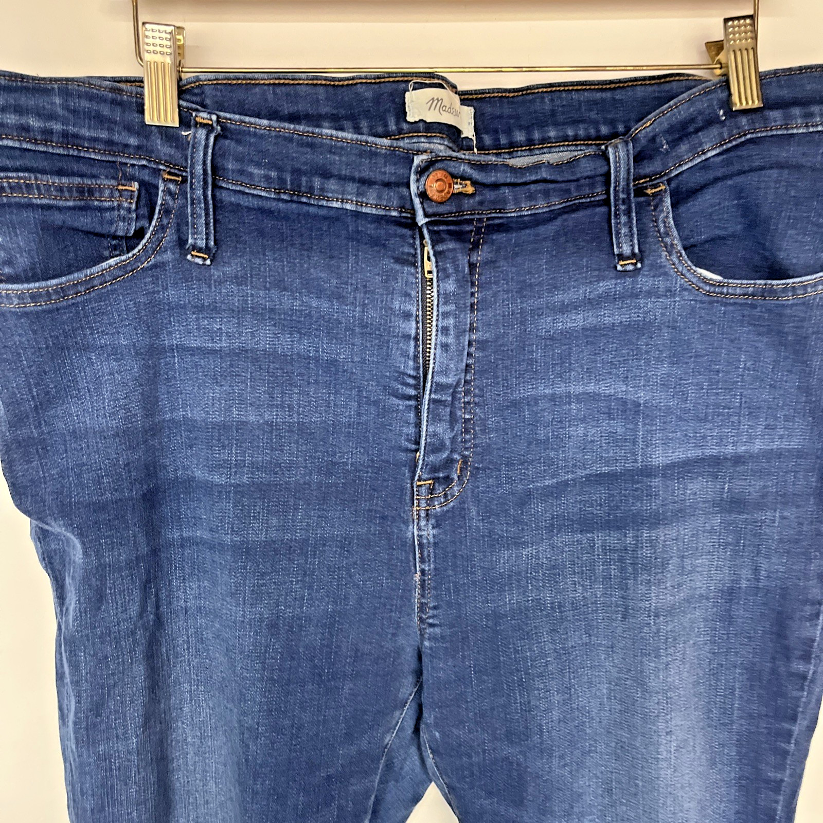 Madewell 10.5 Inch Mid Rise Skinny Jeans Womens 35 Dark Wash Stretch Denim