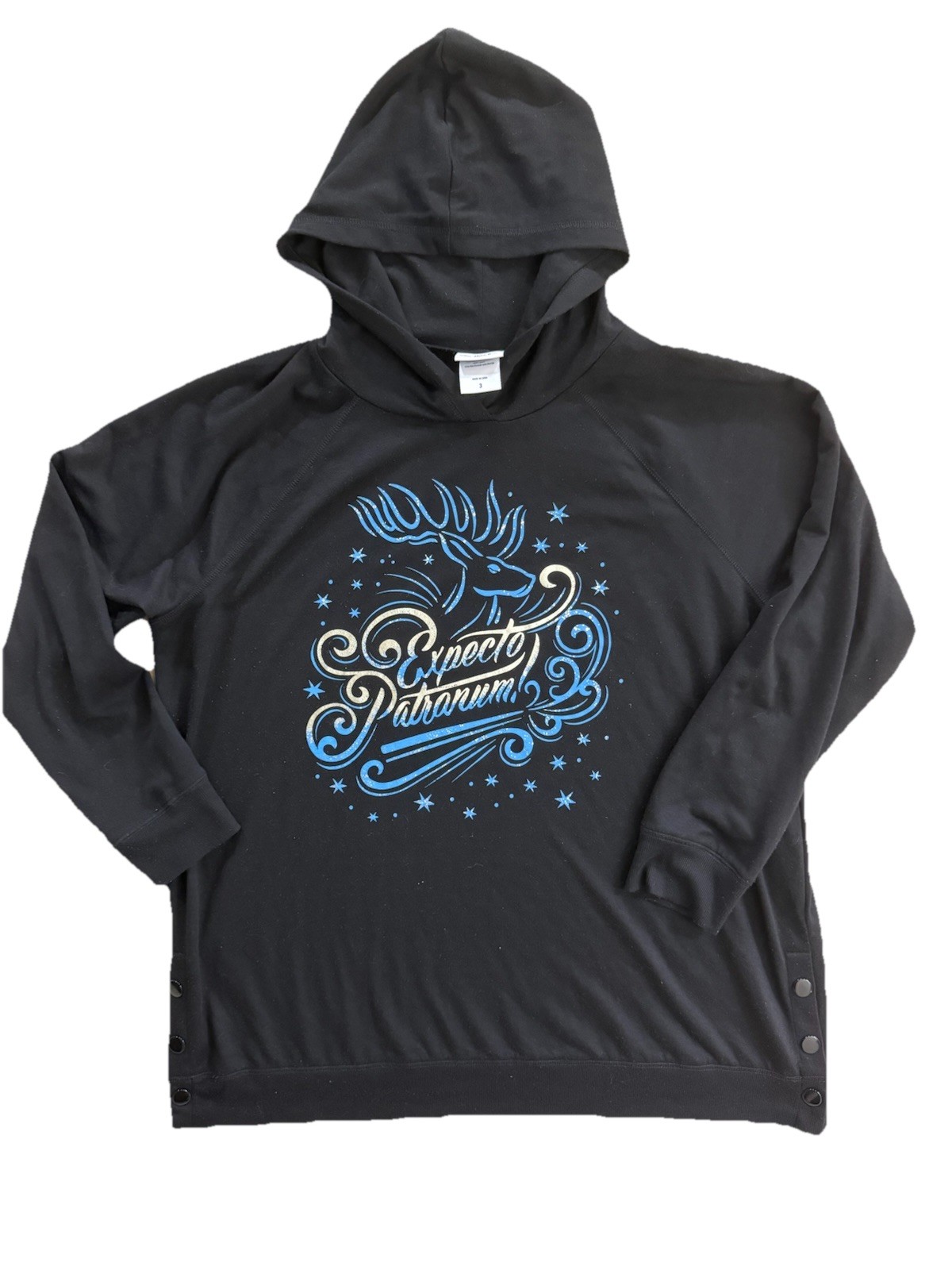 Torrid Harry Potter Hooded Pullover Snaps Expecto Patronum Size 3 3X 22 24