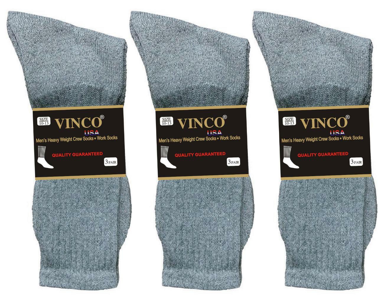 Lot 12 Pairs Mens Grey Cotton Crew Socks Sports Athletic Work Size 9-11 10-13