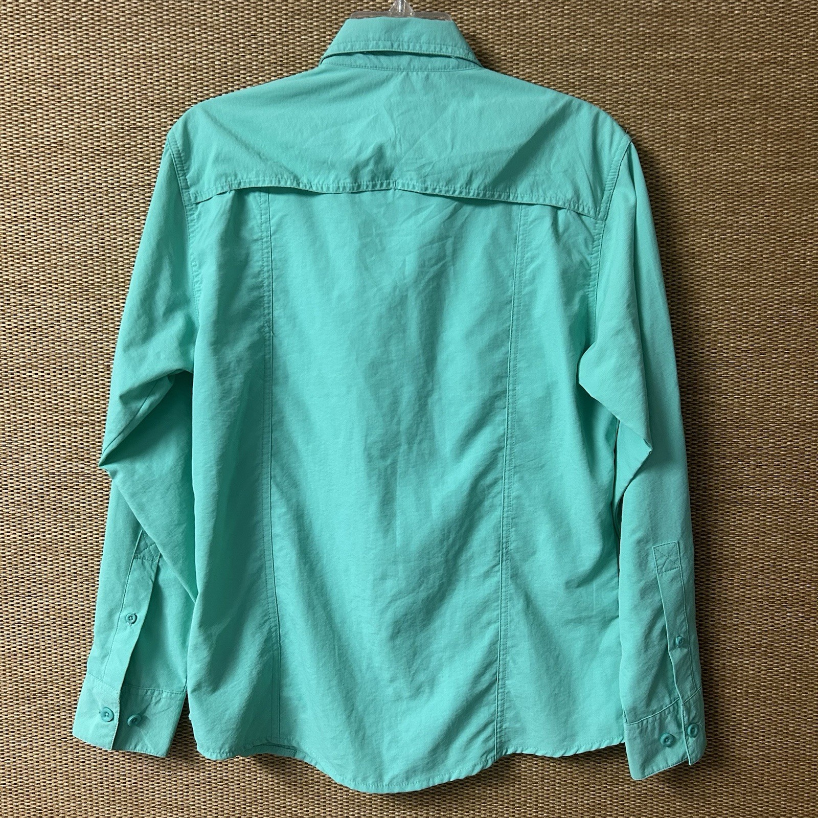 World Wide Sportsman Shirt Womens S Seaglass Green Long Sleeve Button Up UPF 50+