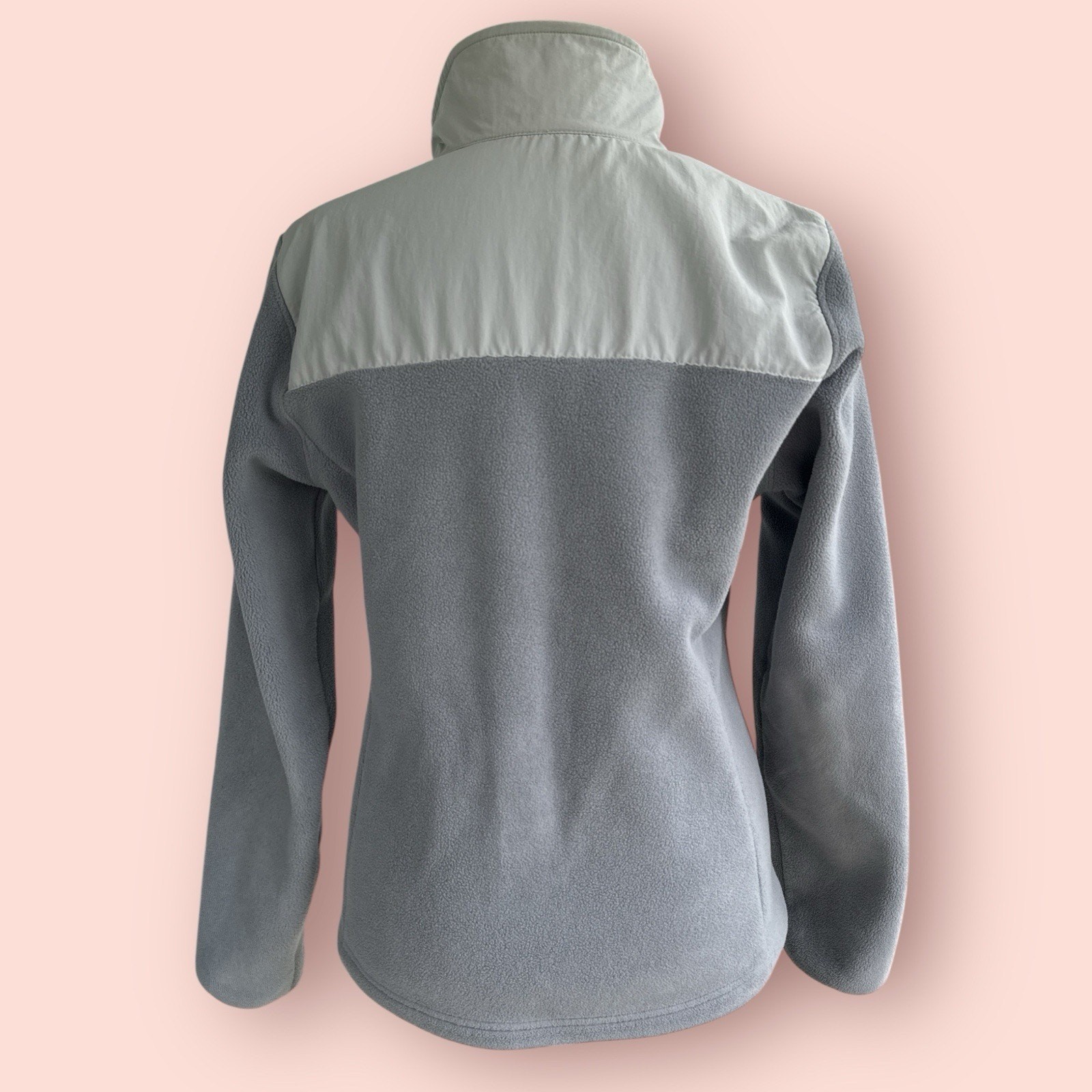 The North Face Fleece Jacket Gray Womens Small Full Zip Pockets Polartec Recycle