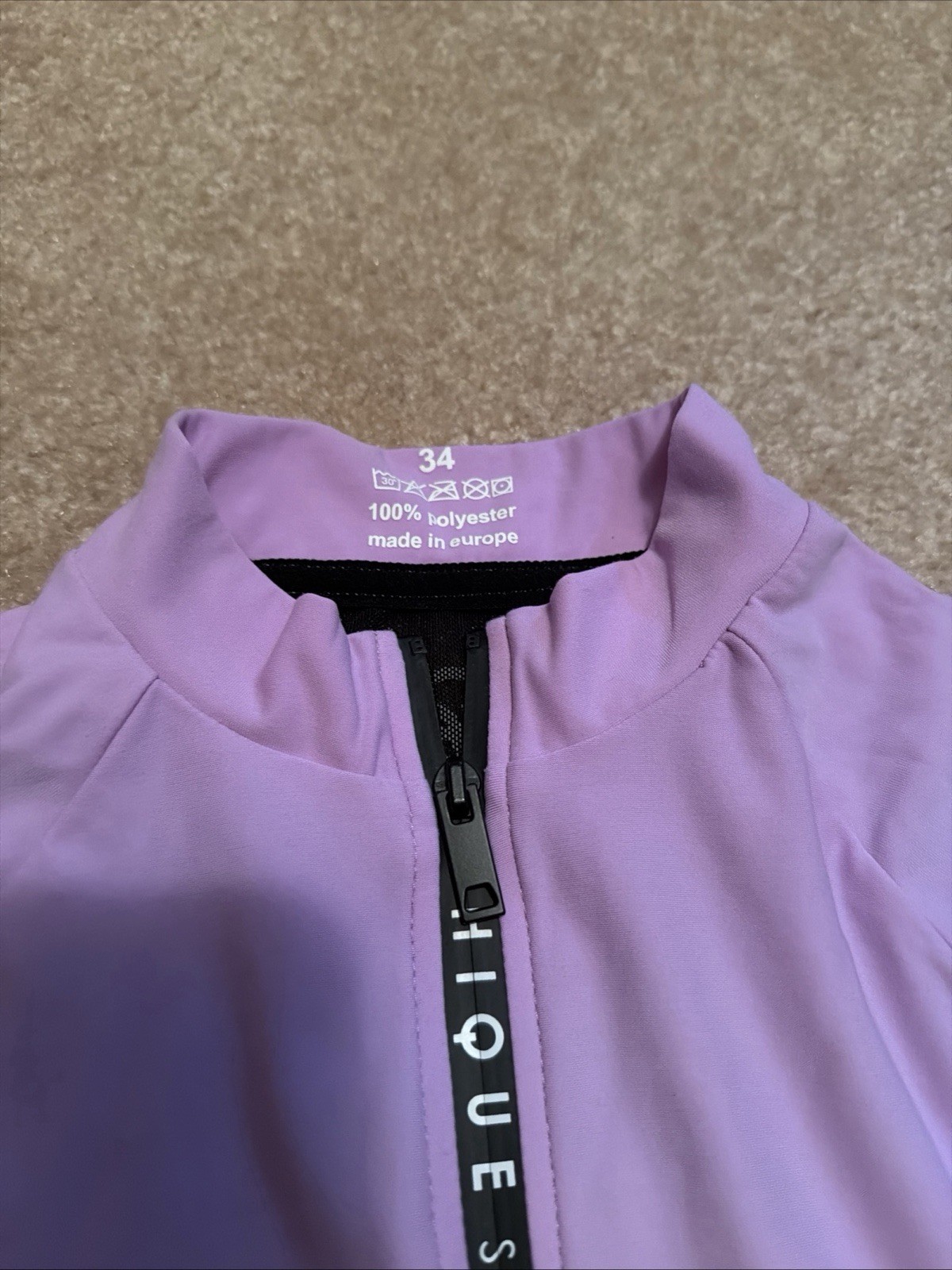 Chique Sport lavender half-zip pullover with contrasting black side panels Xs