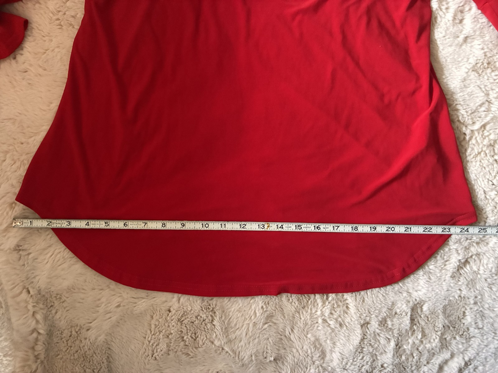 Joseph Ribkoff Women’s Size 12 Red Peekaboo Criss-Cross V-Neck Flute Sleeve Top